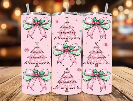 20oz Pink Christmas tumblers